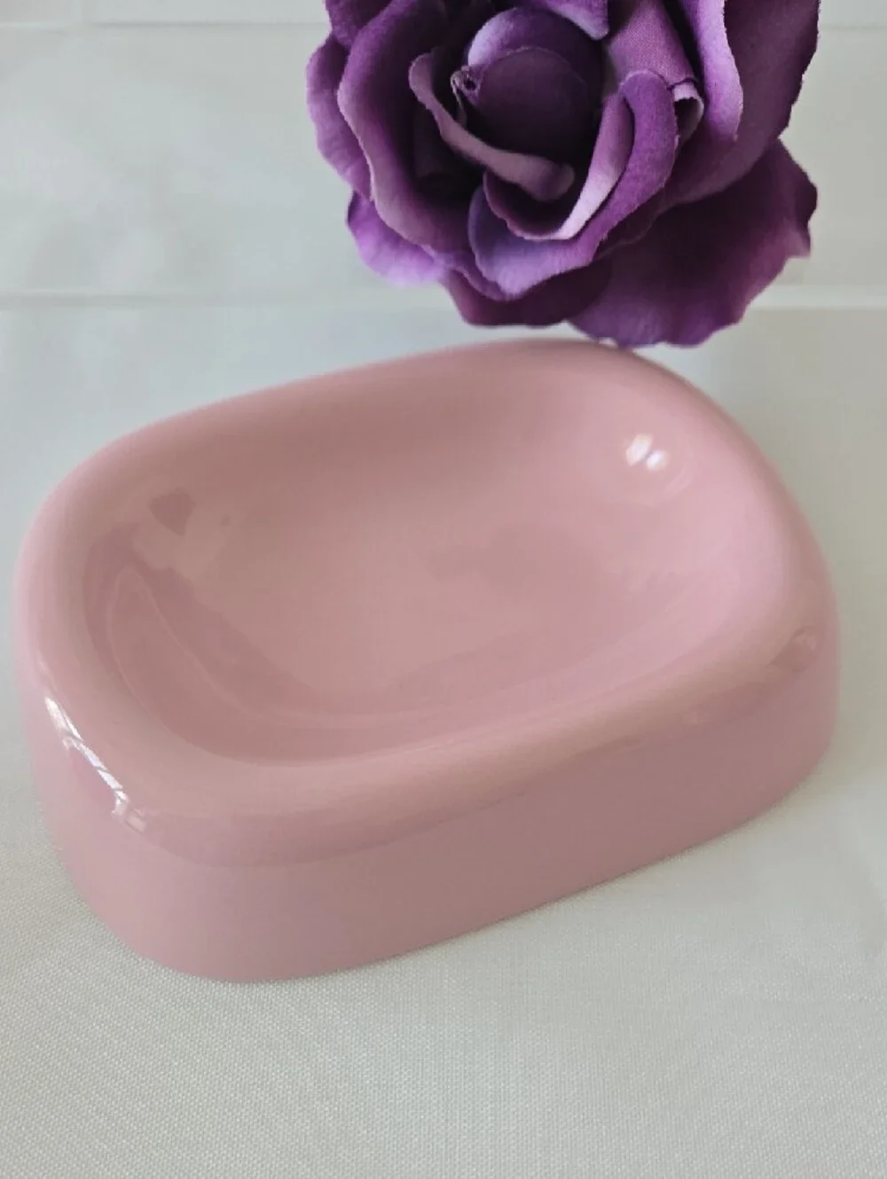 Pink Ceramic Bathroom Set 4‑Pc - Soap Dispenser, Holder, Tumbler & Soap Dish